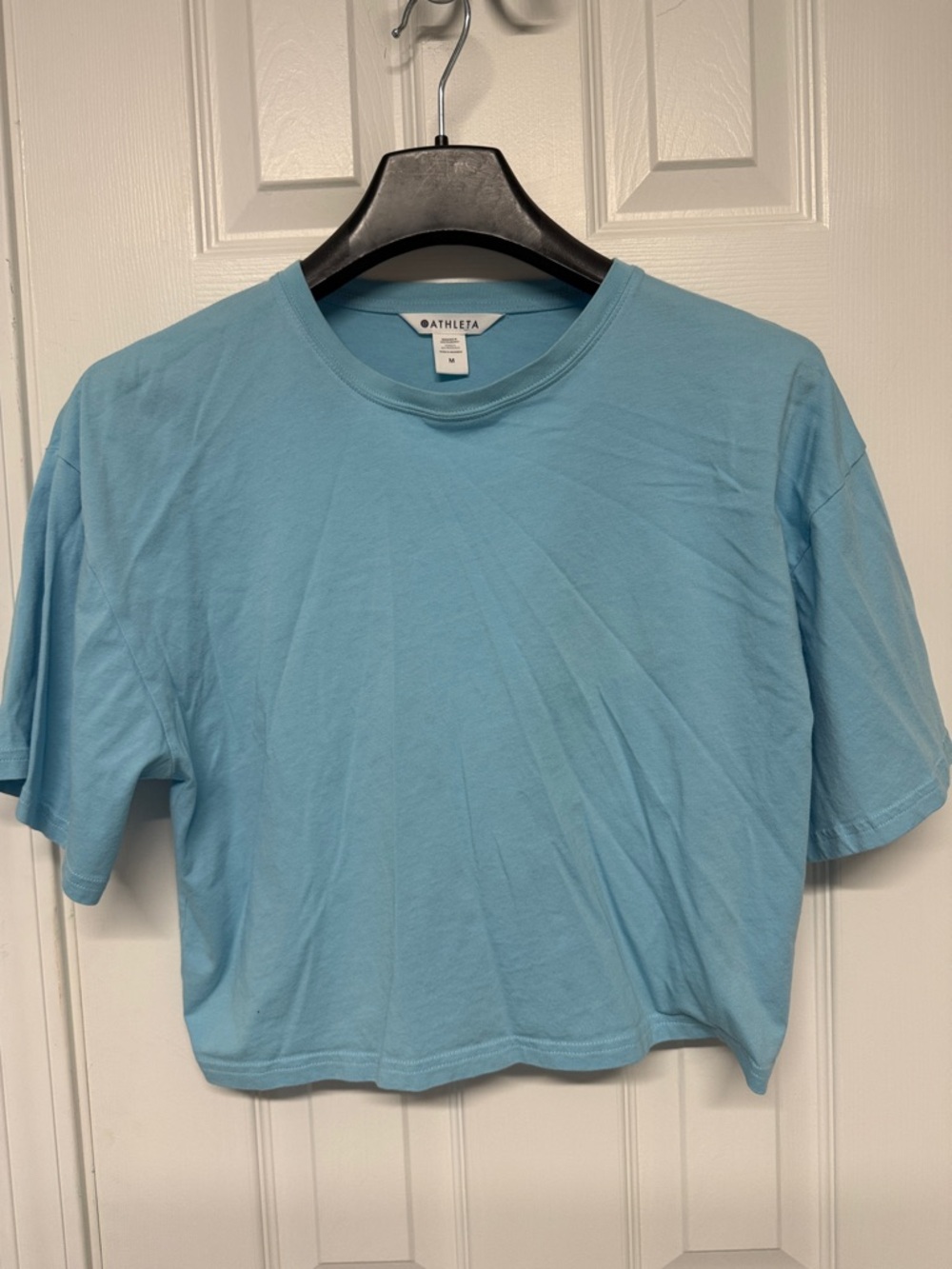 Athleta Light Blue Short Sleeve Crop Tee